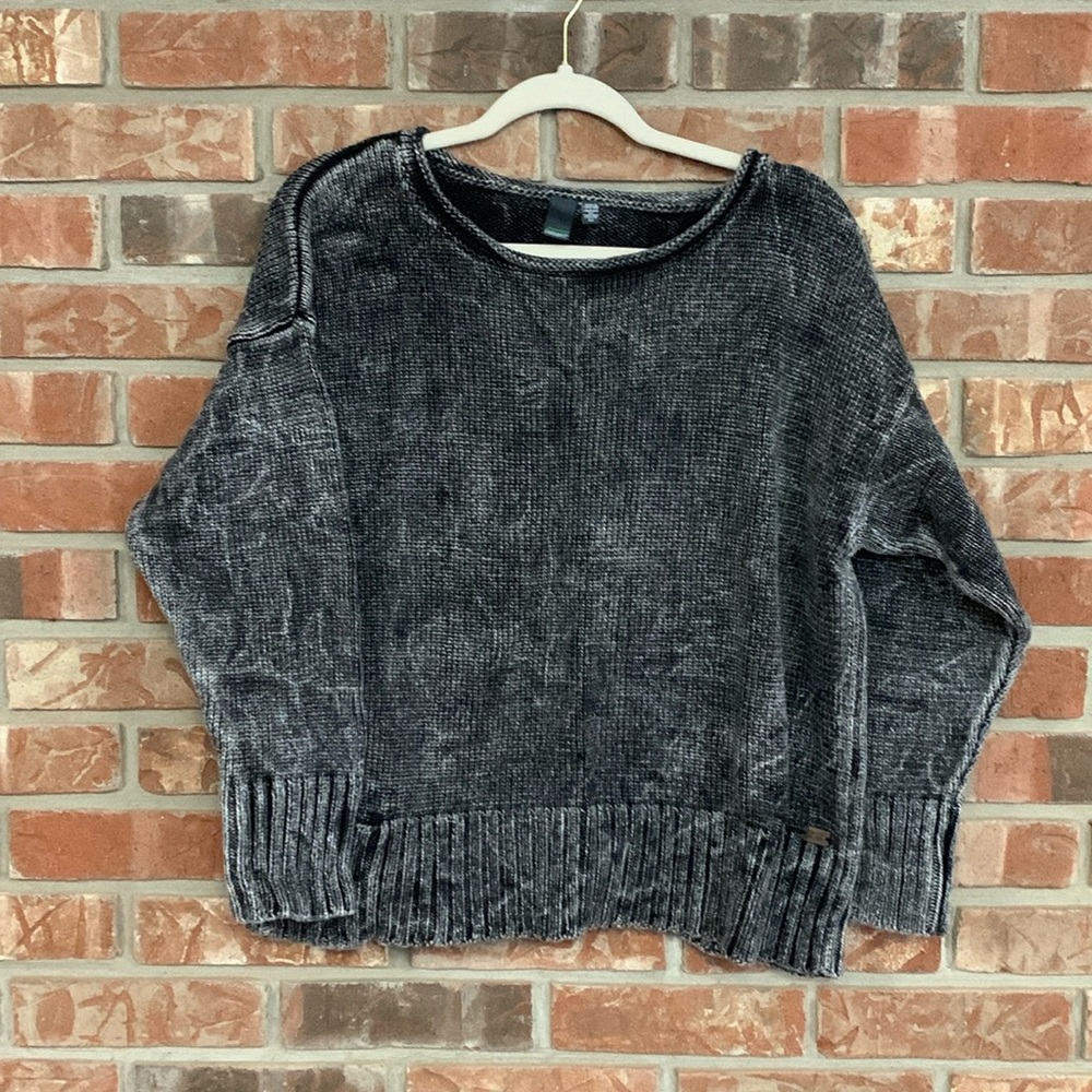 Shannon Passero Medium Black Gray Mineral Wash Style Women's Pullover Sweater